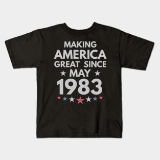 36th Birthday Gift Making America Great Since May 1983 Kids T-Shirt